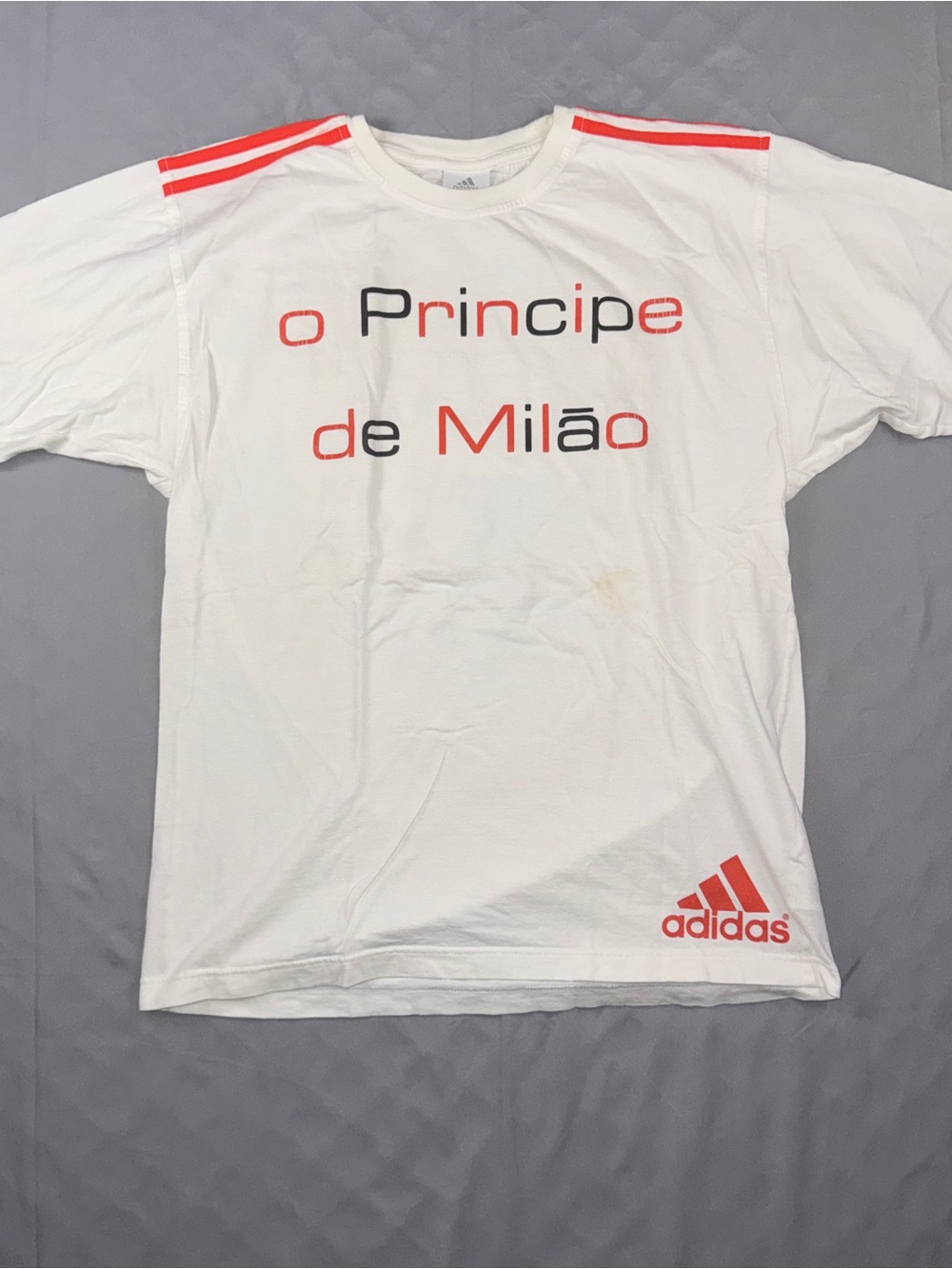 Vintage Adidas O Principe De Milão Kara 22 Graphic T Shirt White Made in Romania